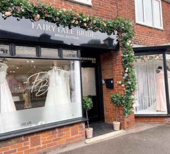This is a picture of the shop front of Fairytale Bride bridal boutique.